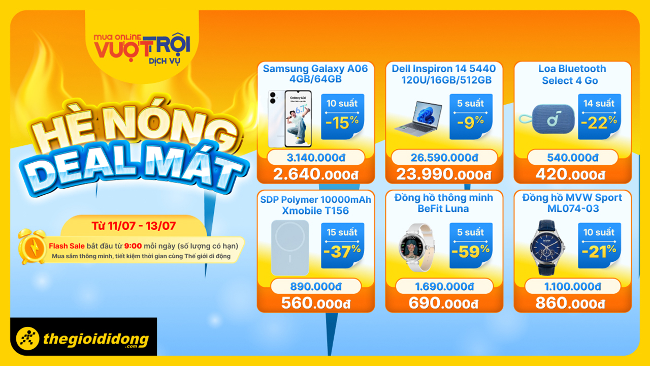 Hè nóng – Deal mát: Giảm giá cực sâu chỉ trong 3 ngày, săn sale công nghệ tại đây
