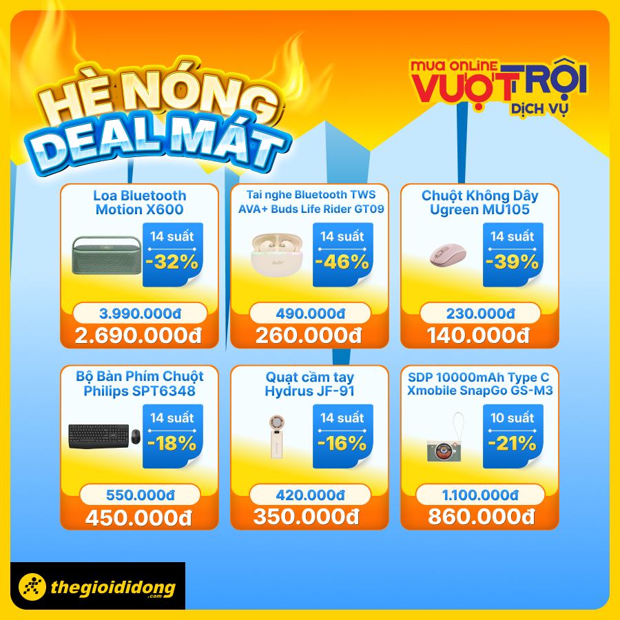 Hè nóng – Deal mát: Giảm giá cực sâu chỉ trong 3 ngày, săn sale công nghệ tại đây