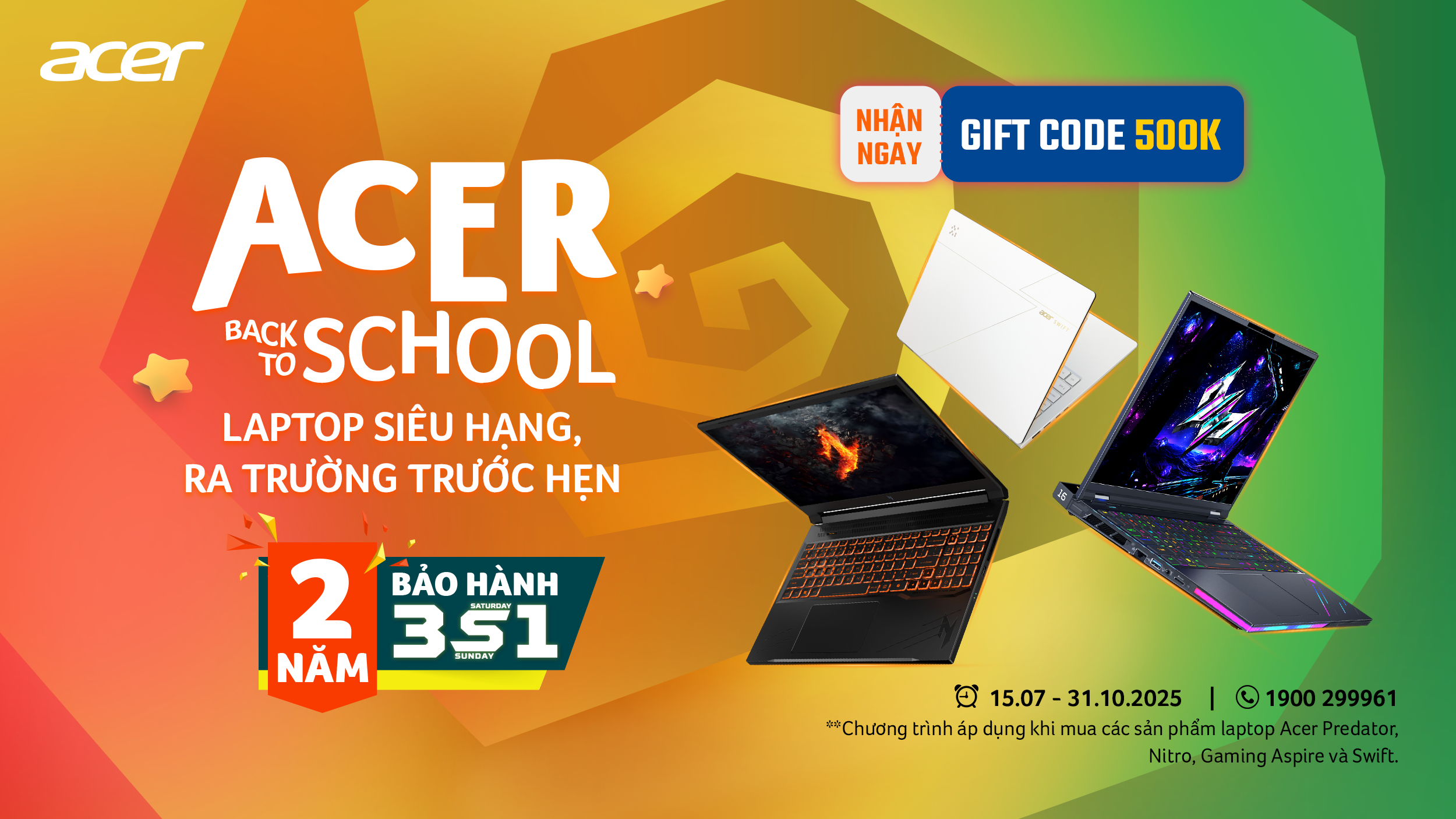 Acer Back To School 2025: Laptop Siêu Hạng, Ra Trường Trước Hẹn, Tặng Quà Đến 500K Khi Mua Tại Tgdđ Ngày 15 Acer Back To School 2025: Laptop Siêu Hạng, Ra Trường Trước Hẹn, Tặng Quà Đến 500K Khi Mua Tại Tgdđ Ngày 15