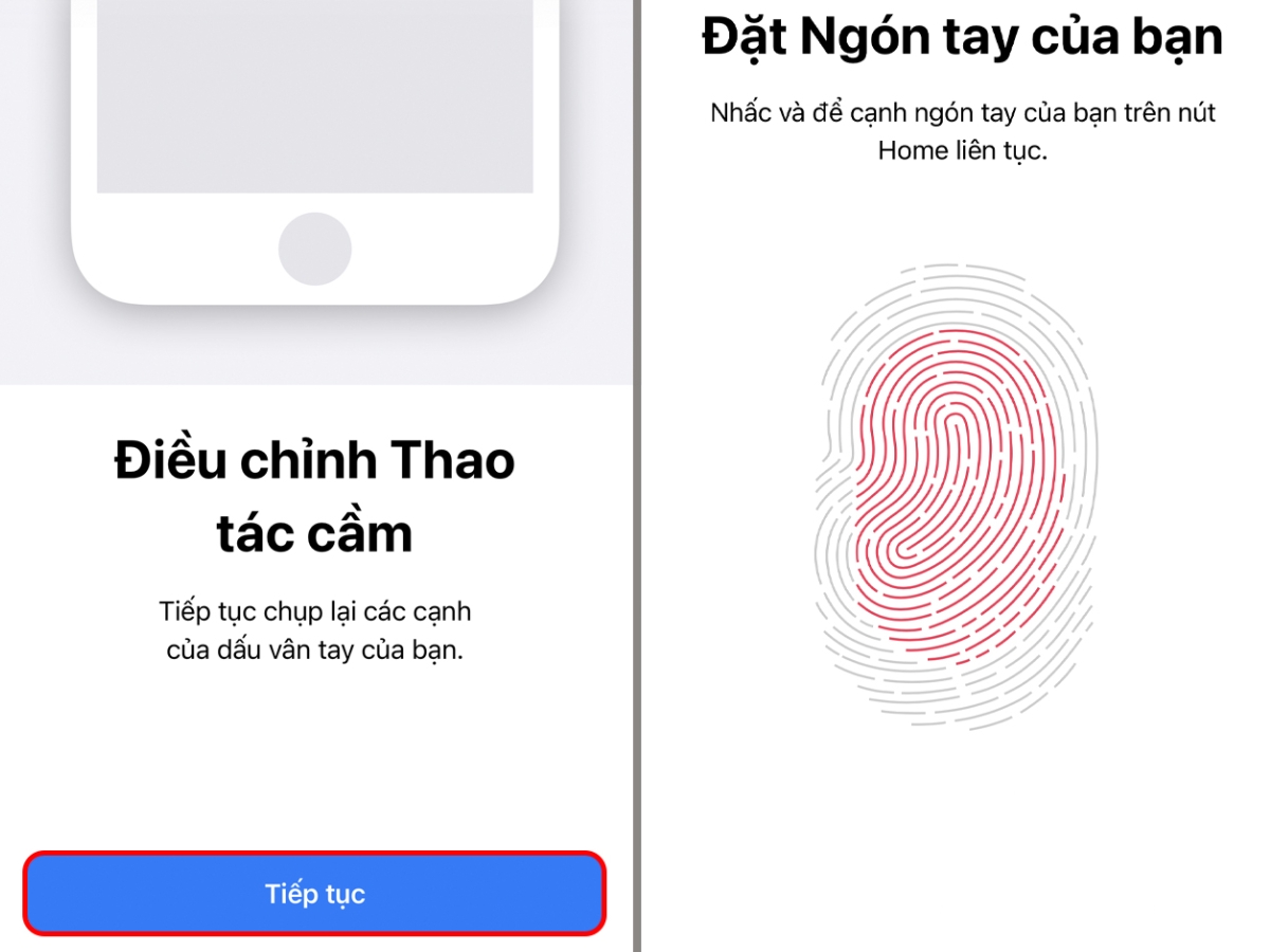 Đặt ng&oacute;n tay l&ecirc;n cảm biến