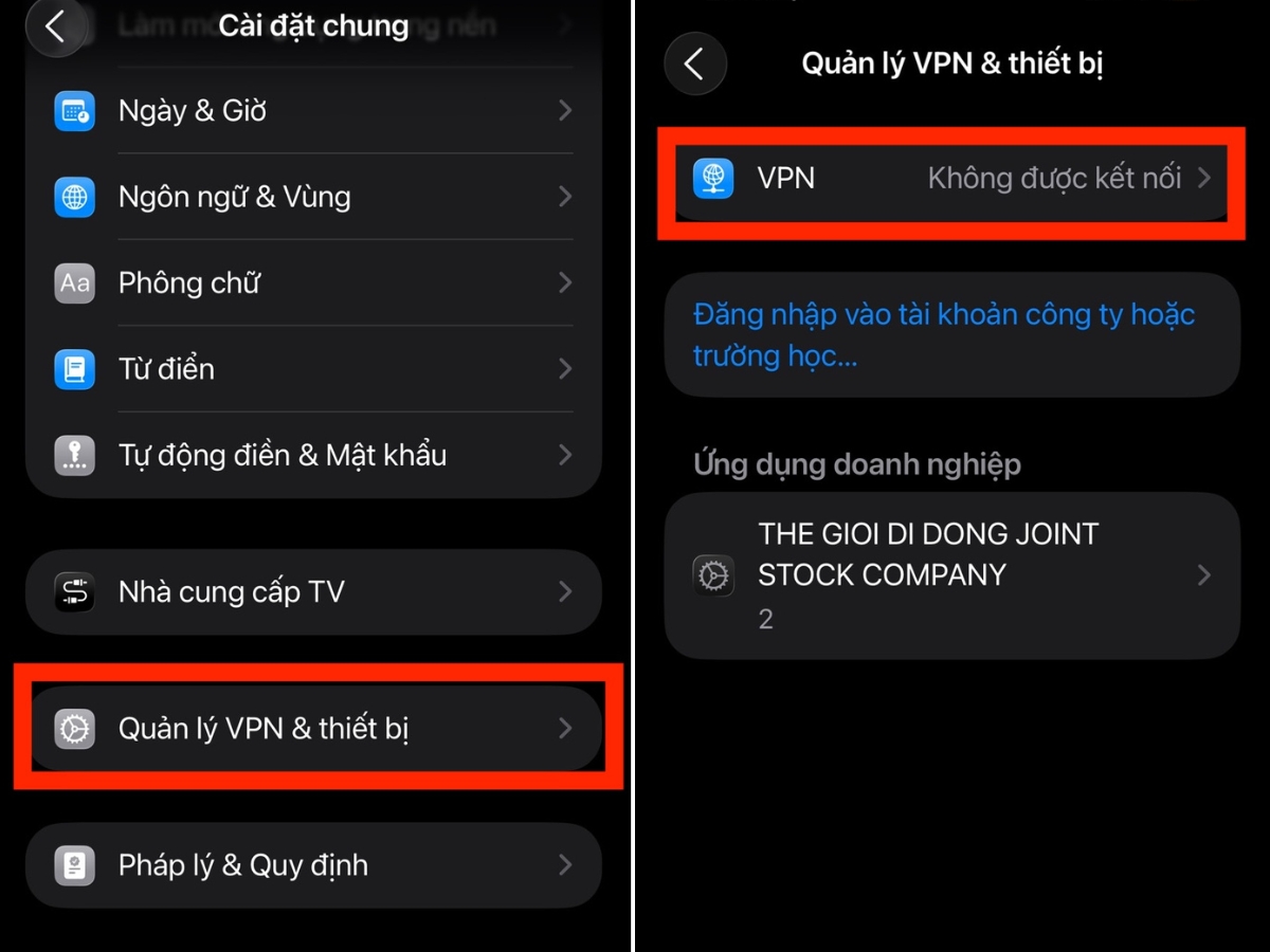 Tắt tất cả các kết nối VPN Tắt tất cả các kết nối VPN