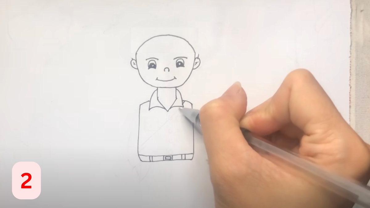 Phác họa hai cánh tay cân đối với phần vai