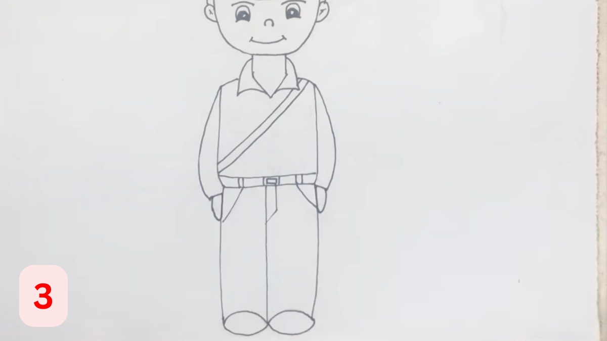 Phác họa hai cánh tay cân đối với phần vai