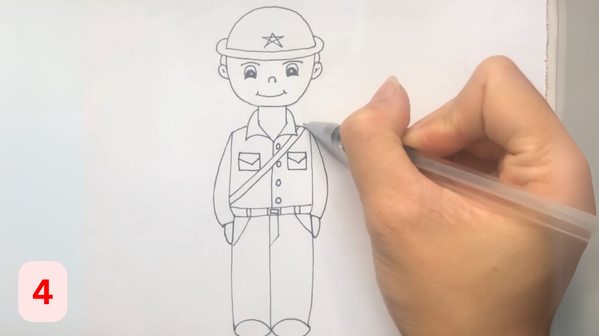 Phác họa hai cánh tay cân đối với phần vai