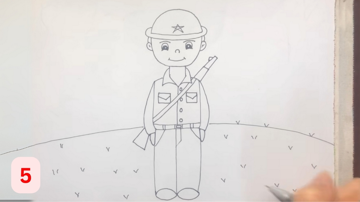 Phác họa hai cánh tay cân đối với phần vai