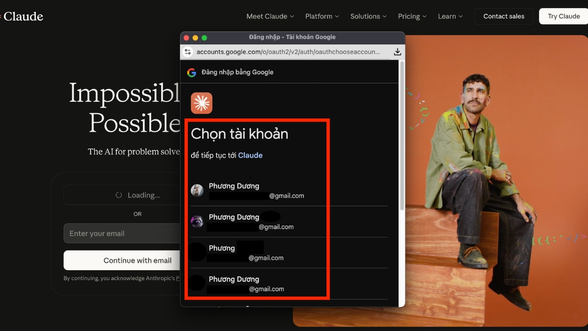 Chọn mail để đăng k&yacute;