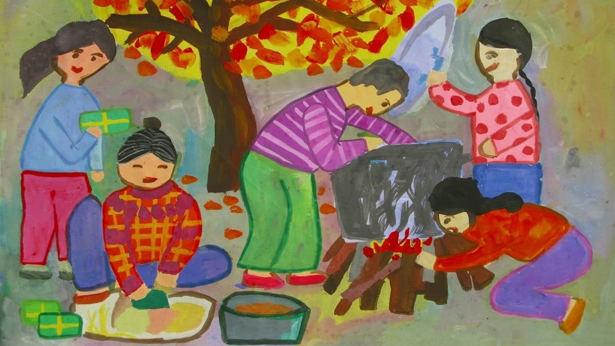 Vẽ tranh ngày tết dễ thương