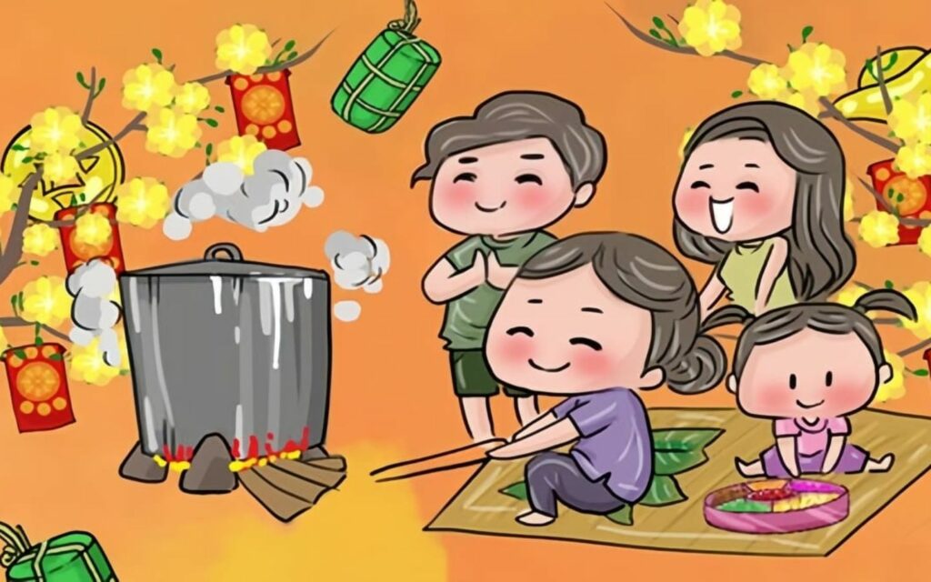 Vẽ tranh ngày Tết trong gia đình