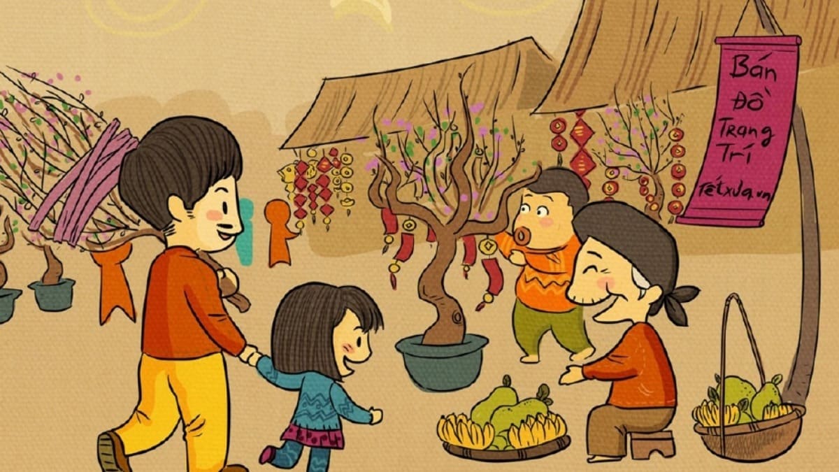 Vẽ tranh ngày Tết quê em