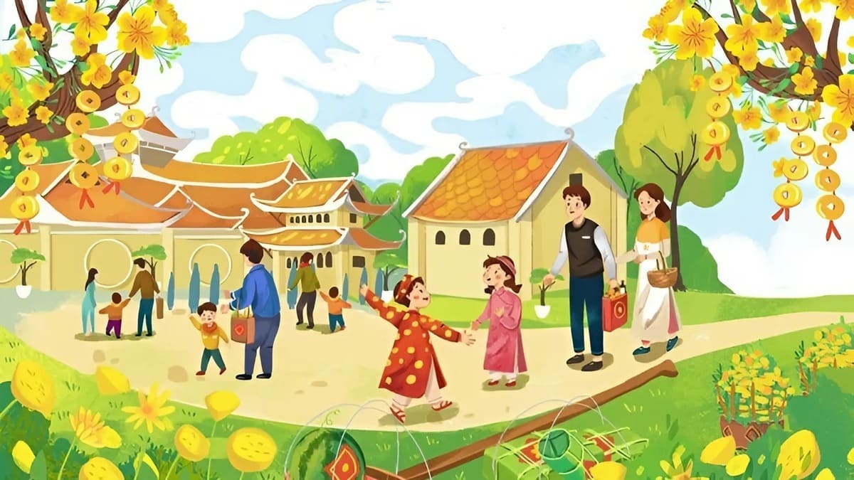 Vẽ tranh ngày Tết quê em