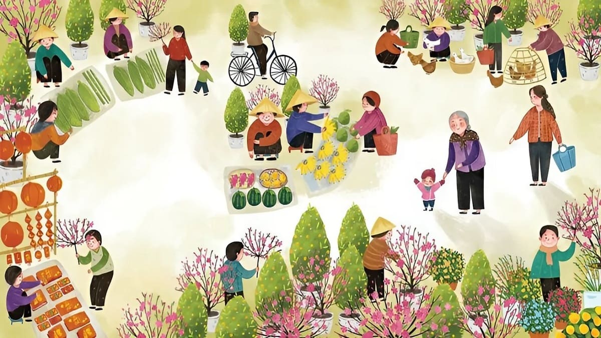 Vẽ tranh ngày Tết quê em