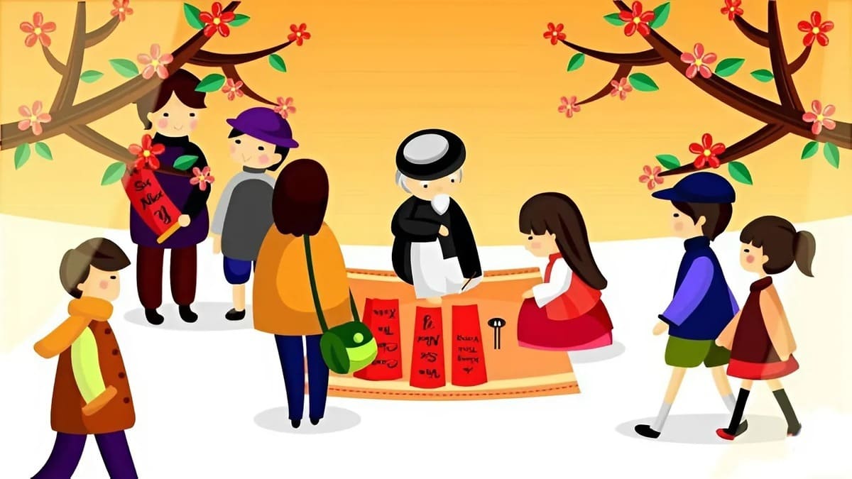 Vẽ tranh ngày Tết quê em