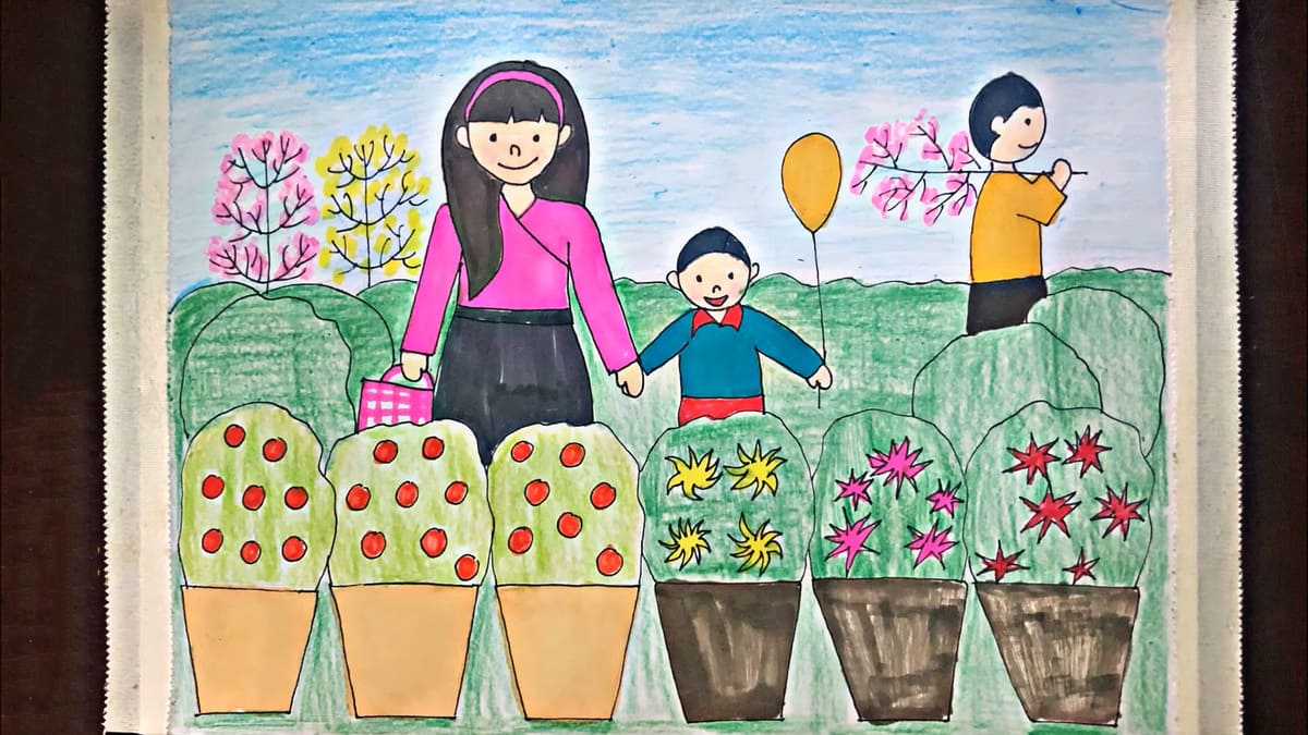 Vẽ tranh ngày Tết và mùa xuân