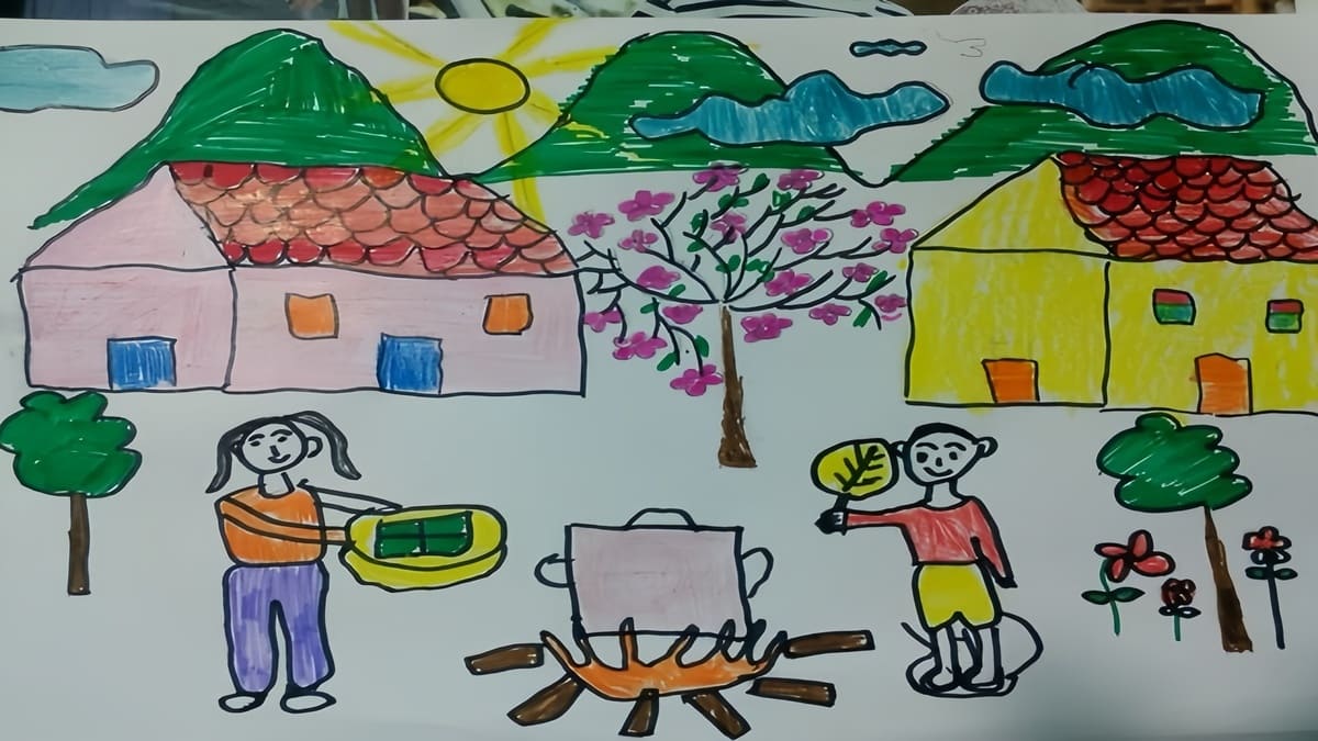 Mẫu vẽ tranh ngày Tết đơn giản, sáng tạo