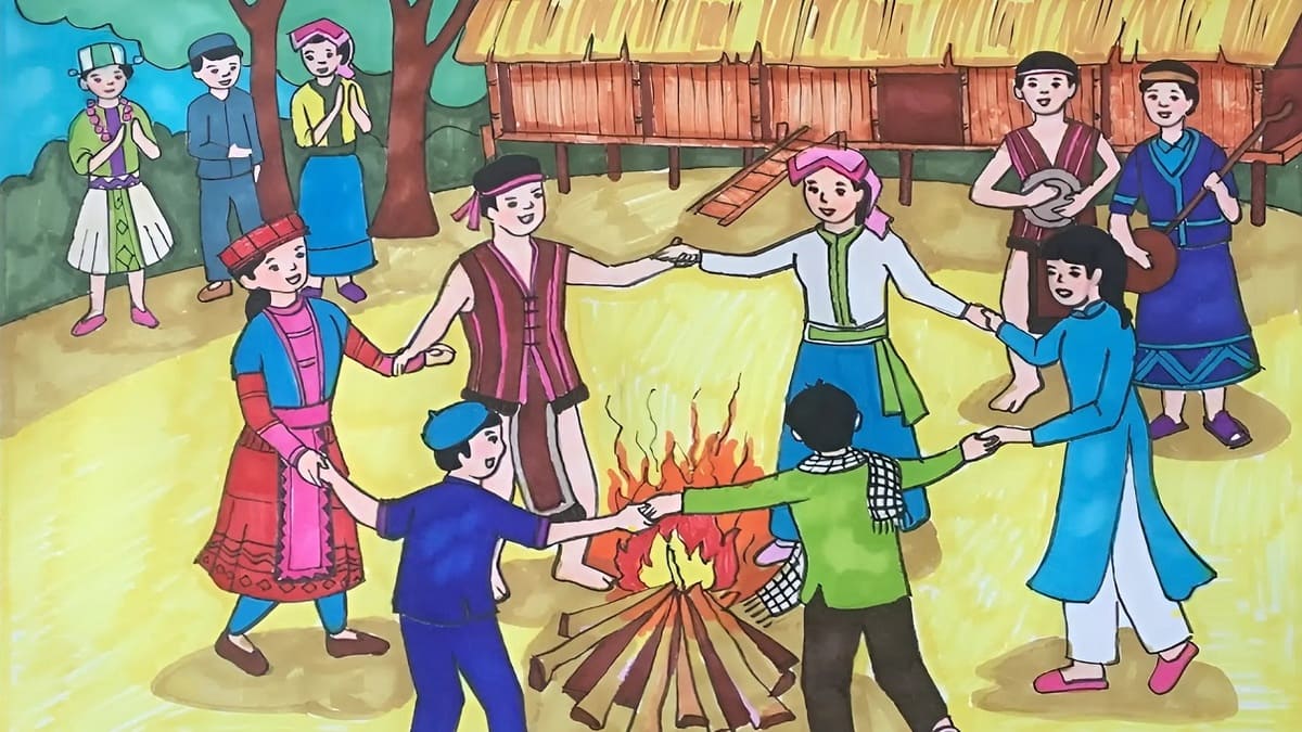 Ý tưởng vẽ tranh ngày Tết lễ hội