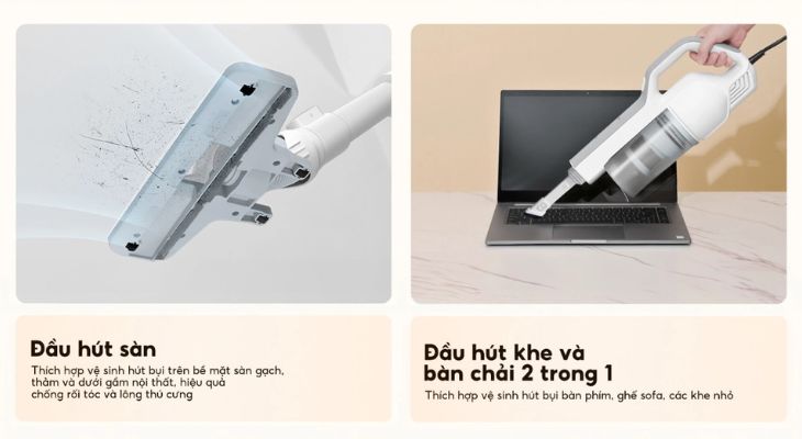 Máy hút bụi Aqua có nhiều dạng đầu hút