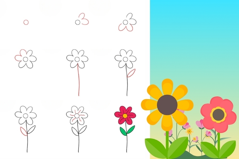 Cách vẽ hoa đơn giản Cách vẽ hoa đơn giản