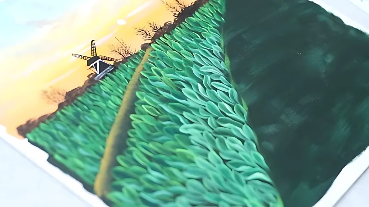 Vẽ đường ngang chia bầu trời và mặt đất Vẽ đường ngang chia bầu trời và mặt đất