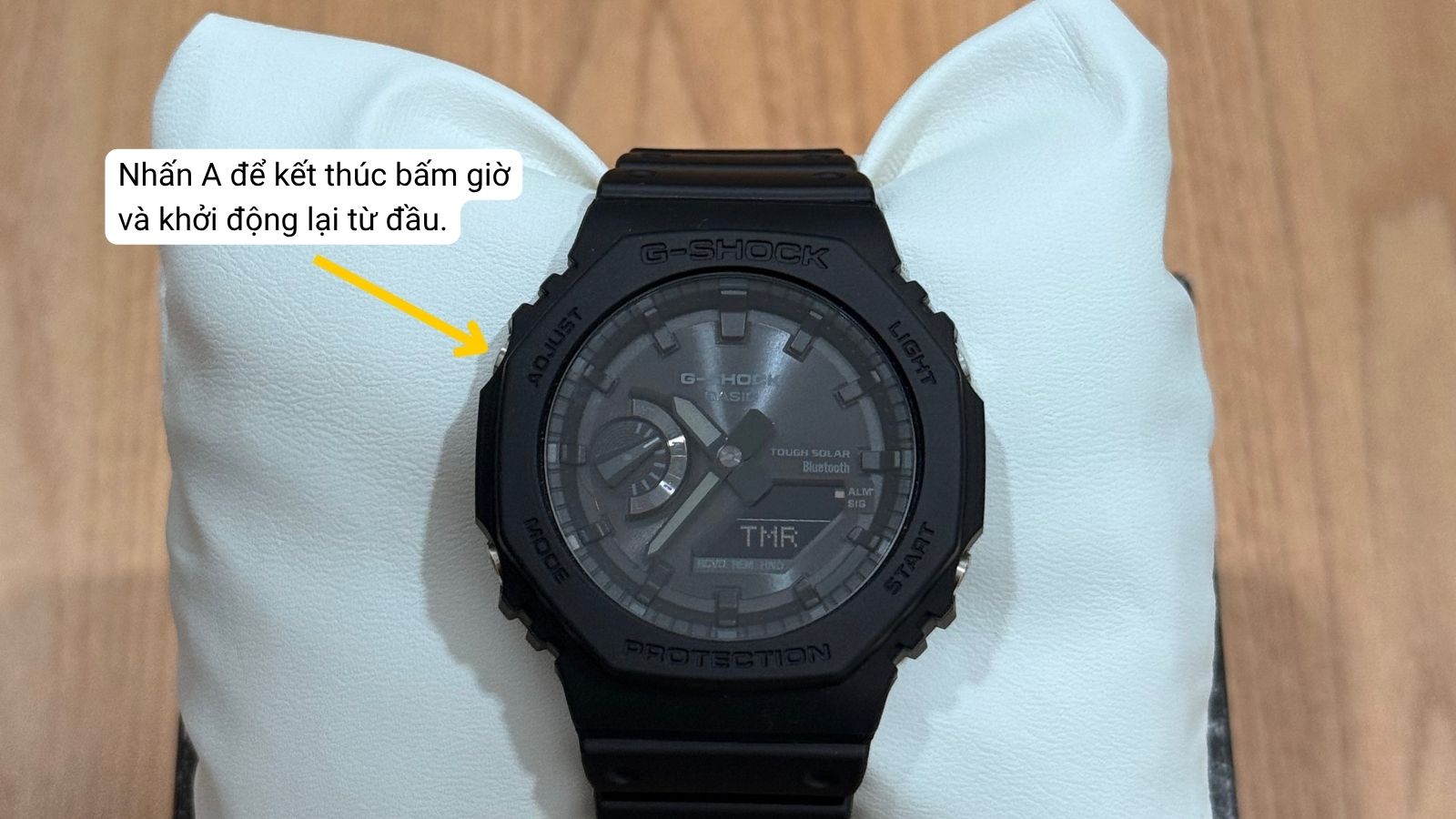 Nhấn A để kết th&uacute;c bấm giờ v&agrave; đặt lại từ đầu