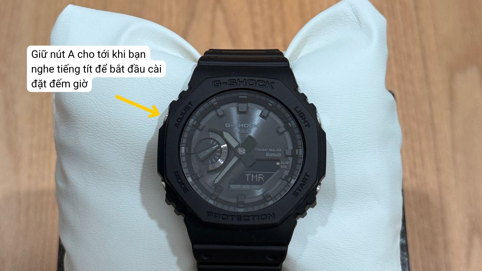 Giữ n&uacute;t A để c&agrave;i đặt