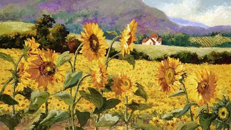 Mẫu tranh vẽ hoa hướng dương đẹp Mẫu tranh vẽ hoa hướng dương đẹp