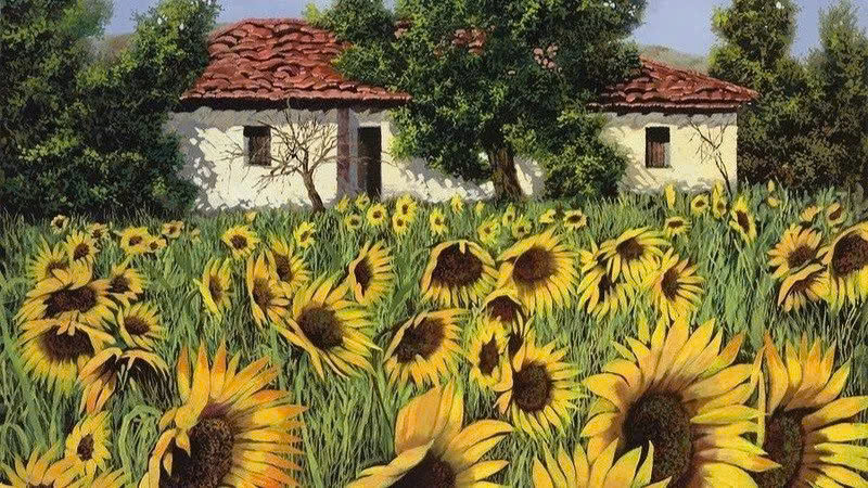 Mẫu tranh vẽ hoa hướng dương đơn giản Mẫu tranh vẽ hoa hướng dương đơn giản