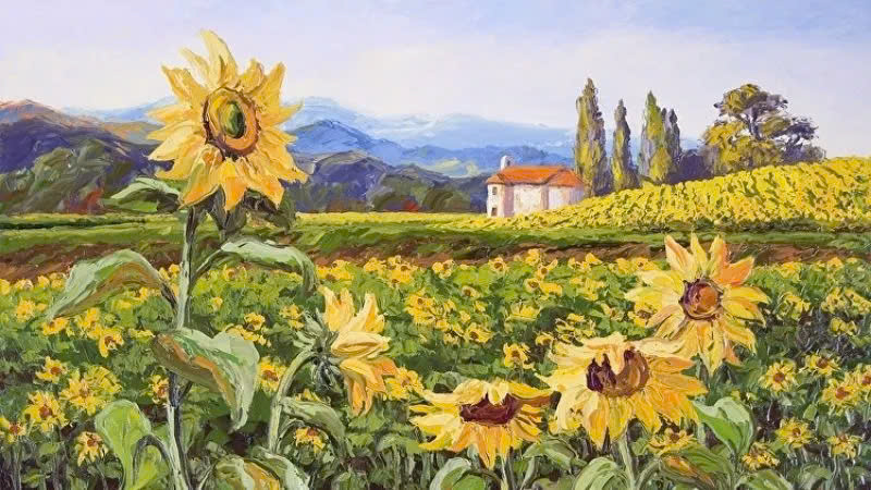 Mẫu tranh vẽ hoa hướng dương đơn giản Mẫu tranh vẽ hoa hướng dương đơn giản