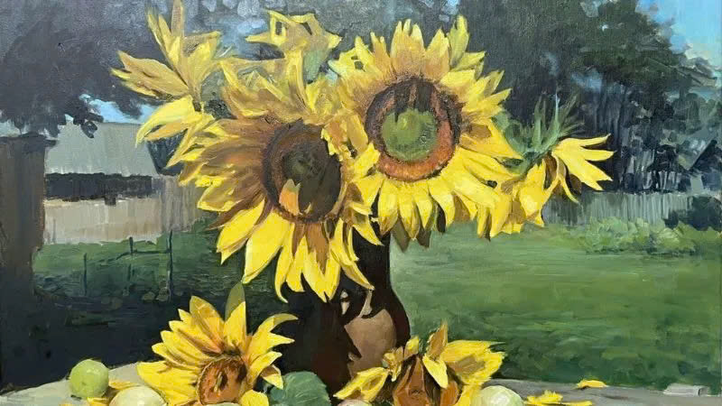 Mẫu tranh vẽ hoa hướng dương đơn giản Mẫu tranh vẽ hoa hướng dương đơn giản