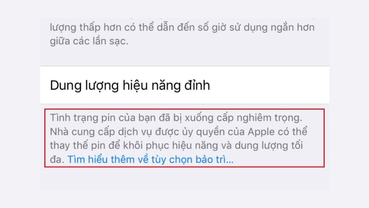 Pin xuống cấp nghi&ecirc;m trọng