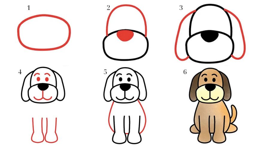 Cách vẽ con chó đơn giản nhất