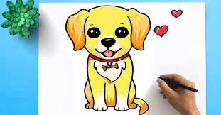 Mẫu 6: Tranh vẽ con chó đơn giản