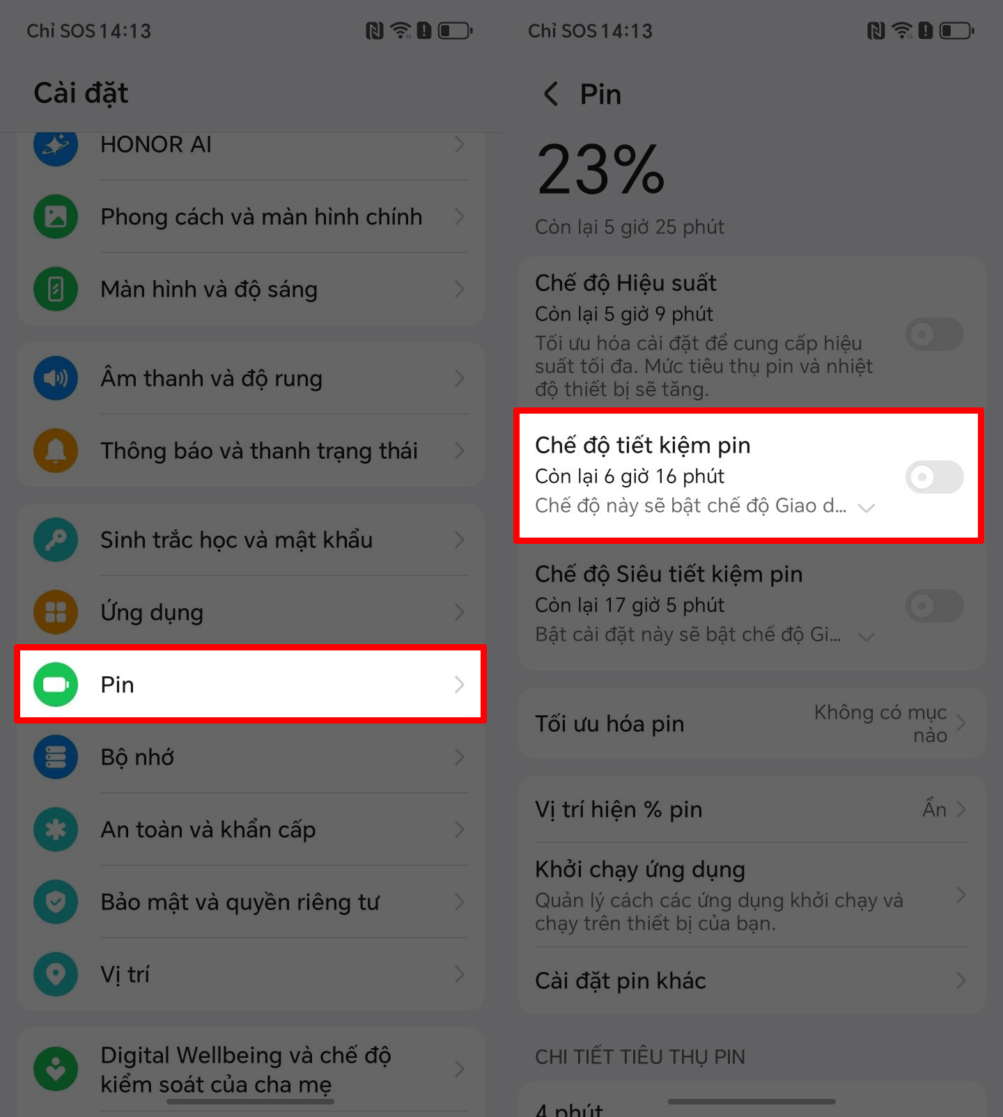 Cách bật tiết kiệm pin trên HONOR X6c