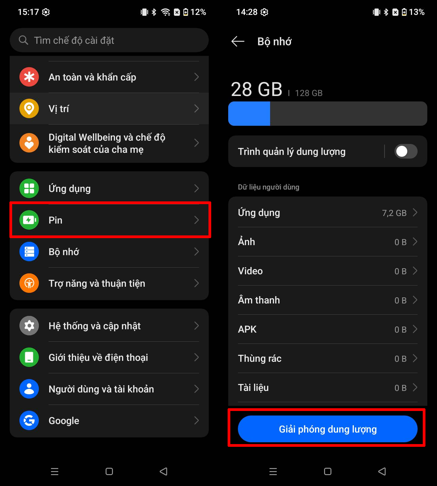 Cách dọn dẹp bộ nhớ trên realme Note 70