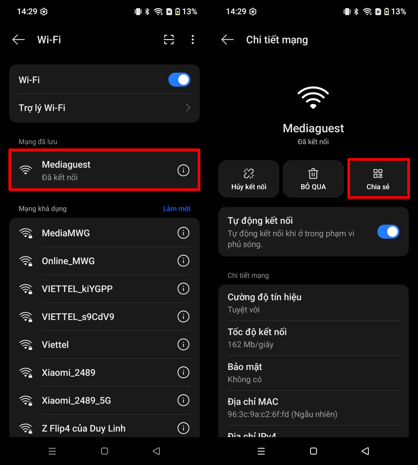 Cách chia sẻ Wi-Fi trên realme Note 70