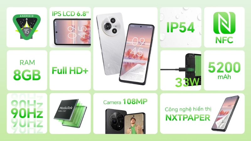 TCL 60 NXTPAPER được trang bị chip MediaTek Helio G92