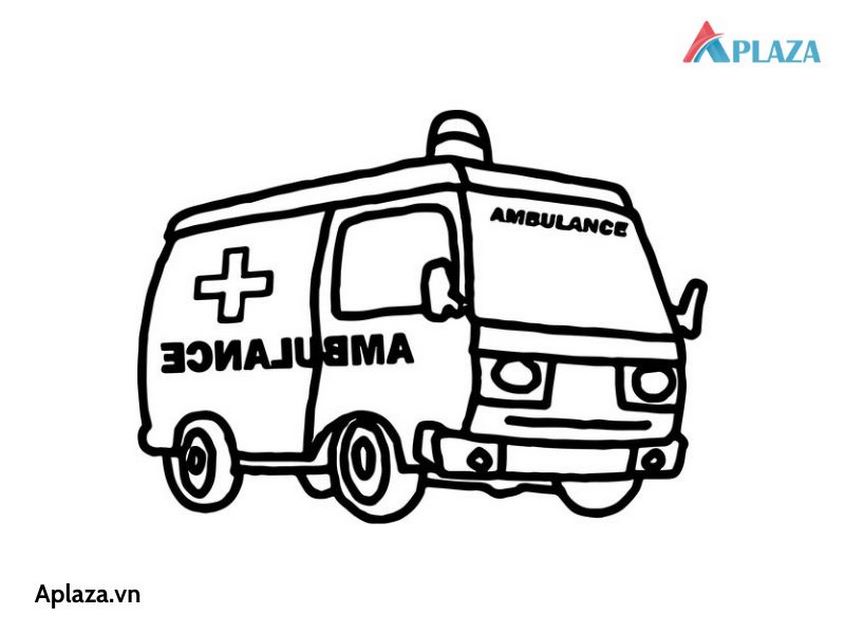 Tranh tô màu xe cứu thương - 56