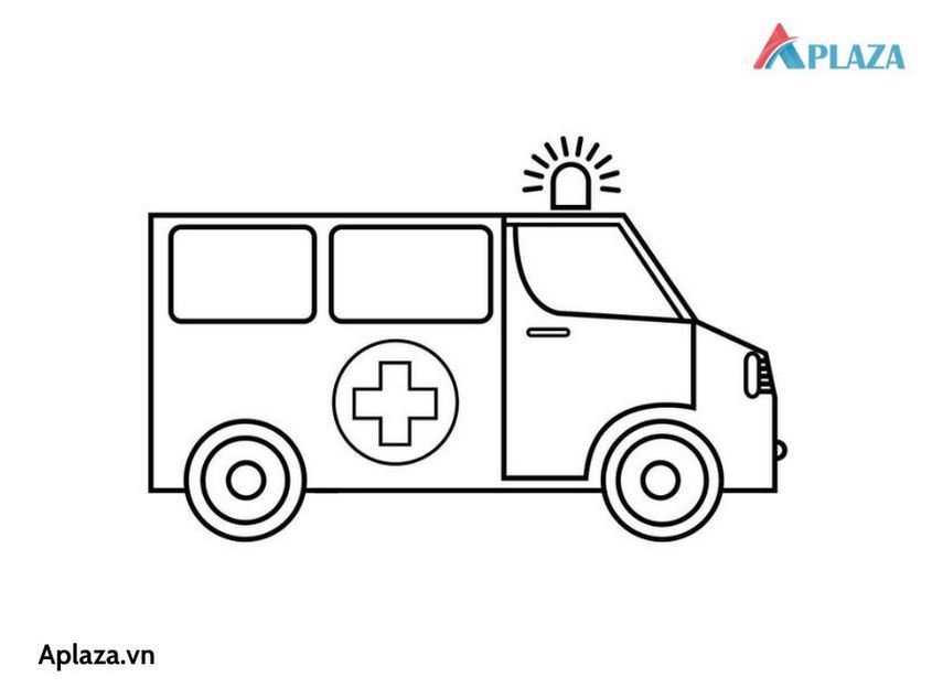 Tranh tô màu xe cứu thương - 55
