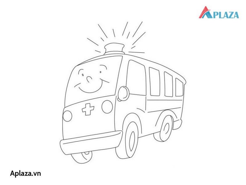 Tranh tô màu xe cứu thương - 54