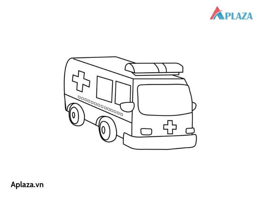 Tranh tô màu xe cứu thương - 52