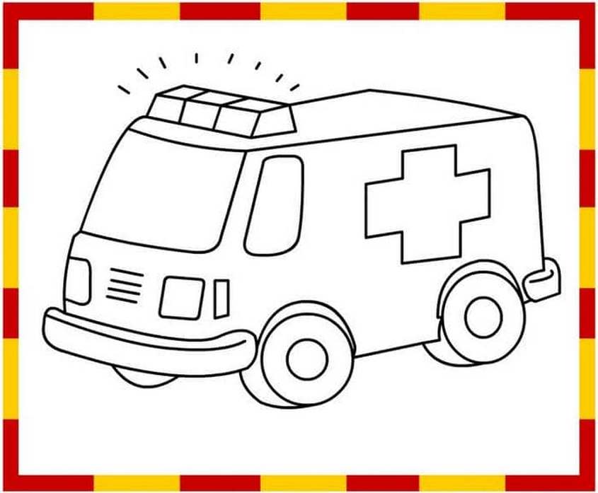 Tranh tô màu xe cứu thương - 47