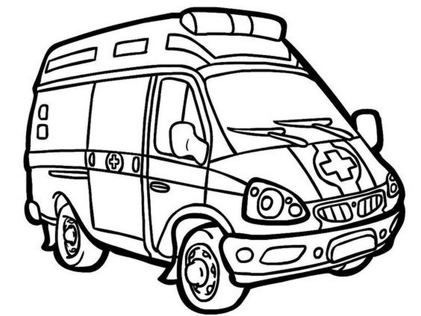 Tranh tô màu xe cứu thương - 40