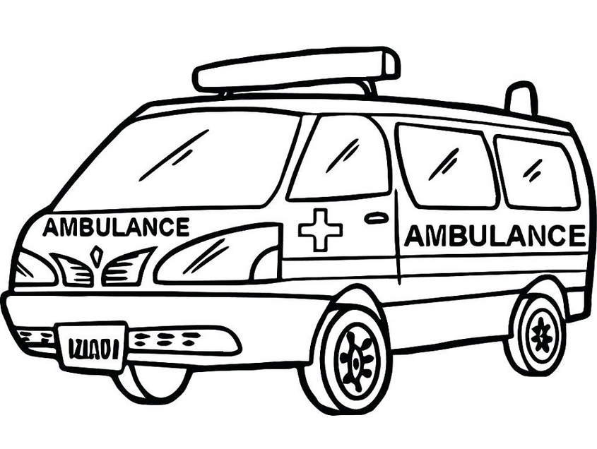 Tranh tô màu xe cứu thương đang làm nhiệm vụ - 11