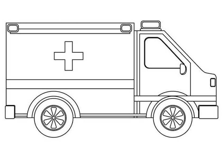 Tranh tô màu xe cứu thương đang làm nhiệm vụ - 13