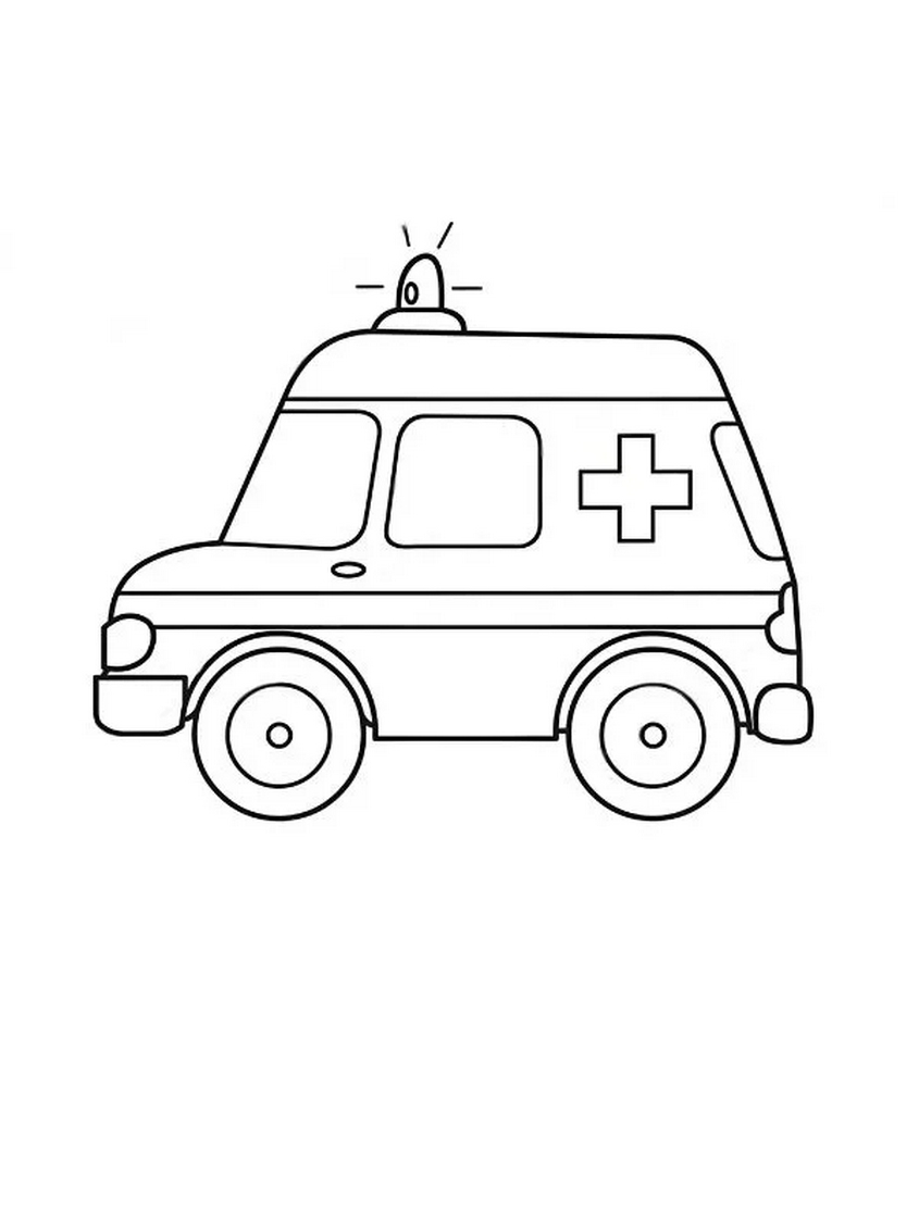 Tranh tô màu xe cứu thương - 10