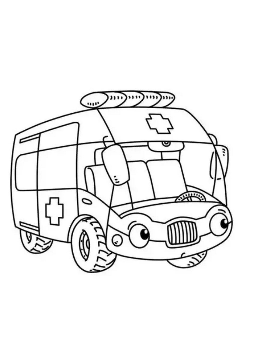 Tranh tô màu xe cứu thương - 13