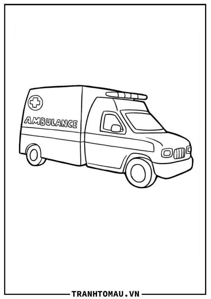 Tranh tô màu xe cứu thương đang làm nhiệm vụ - 18