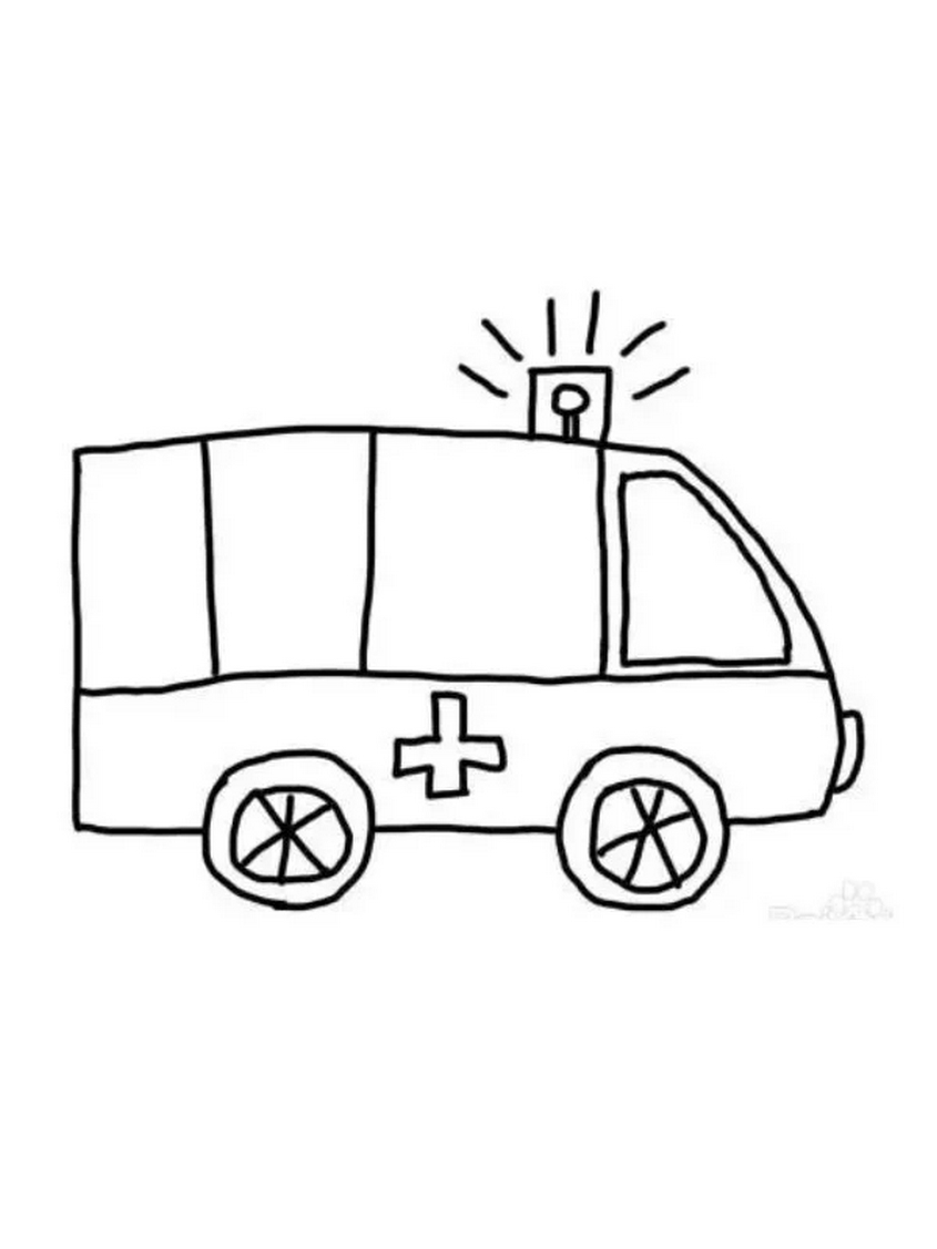 Tranh tô màu xe cứu thương - 25