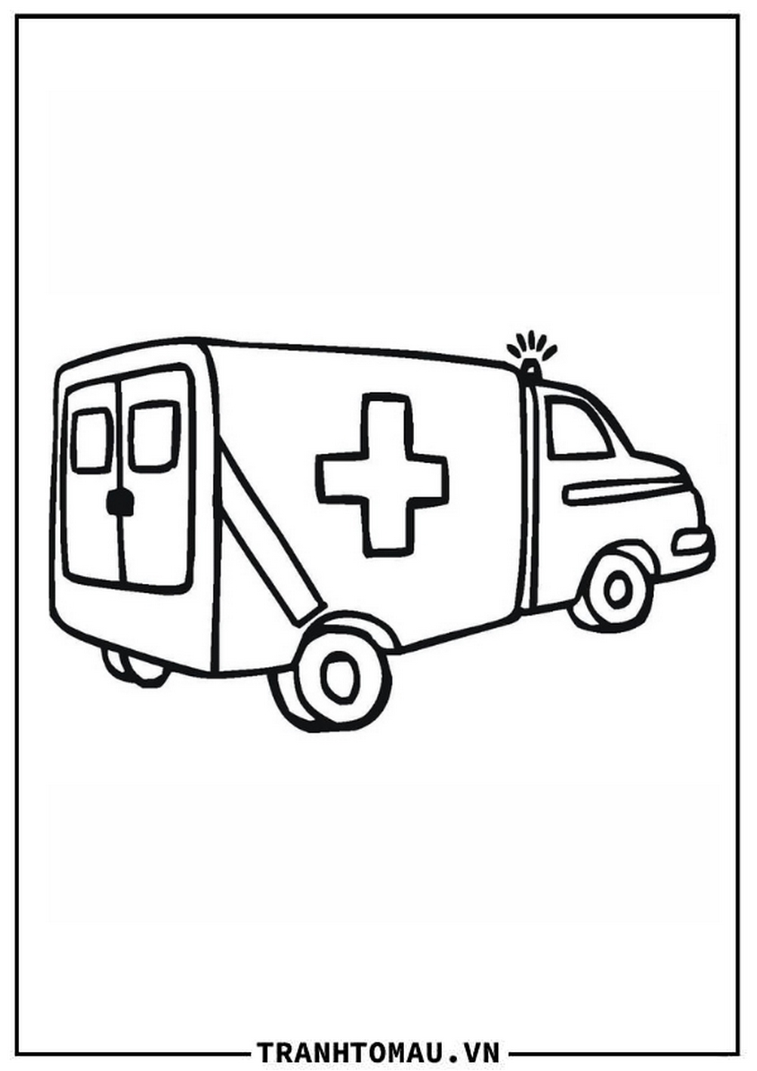 Tranh tô màu xe cứu thương đang làm nhiệm vụ - 20
