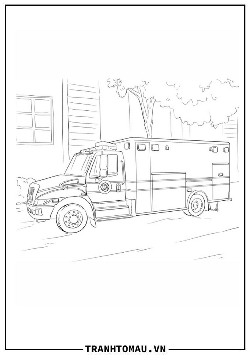Tranh tô màu xe cứu thương - 29