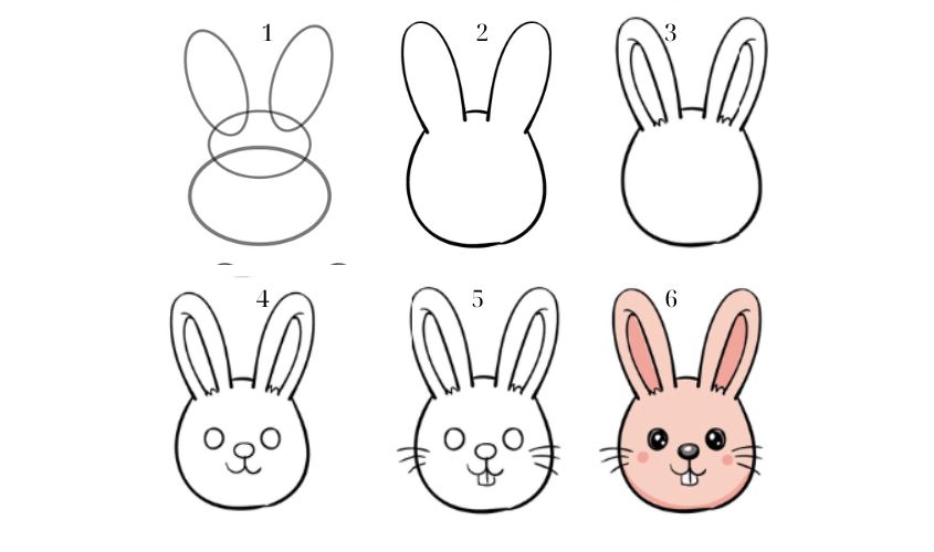 Cách vẽ gương mặt chú thỏ ngộ nghĩnh